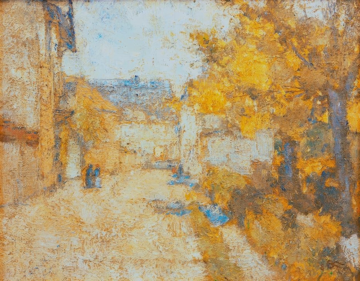 Straat in Weimar (Steeg in Ehringsdorf) door Christian Rohlfs