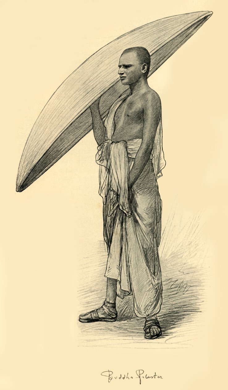 Boeddhist, Ceylon, 1898 door Christian Wilhelm Allers