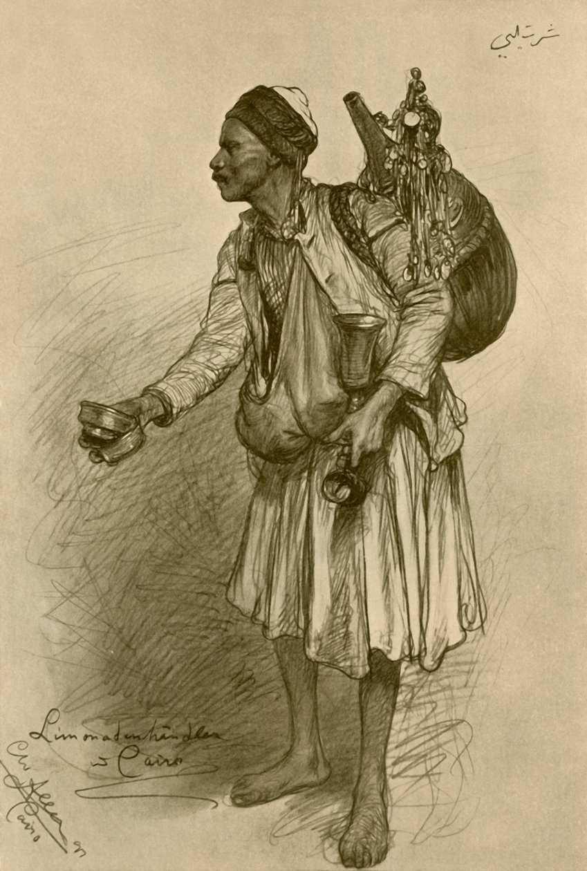 Limonadeverkoper, Caïro, Egypte, 1898 door Christian Wilhelm Allers