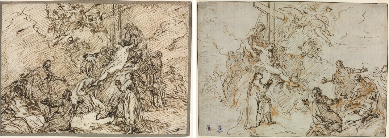 De kruisafneming (recto) en (verso) door Christian Wink