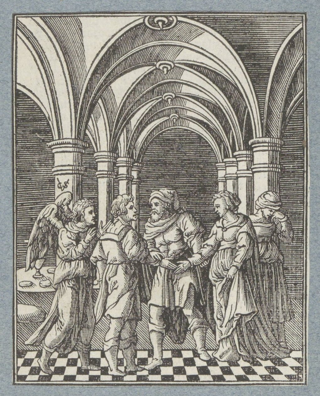 Huwelijk van Tobias en Sara door Christoffel van Sichem (II)