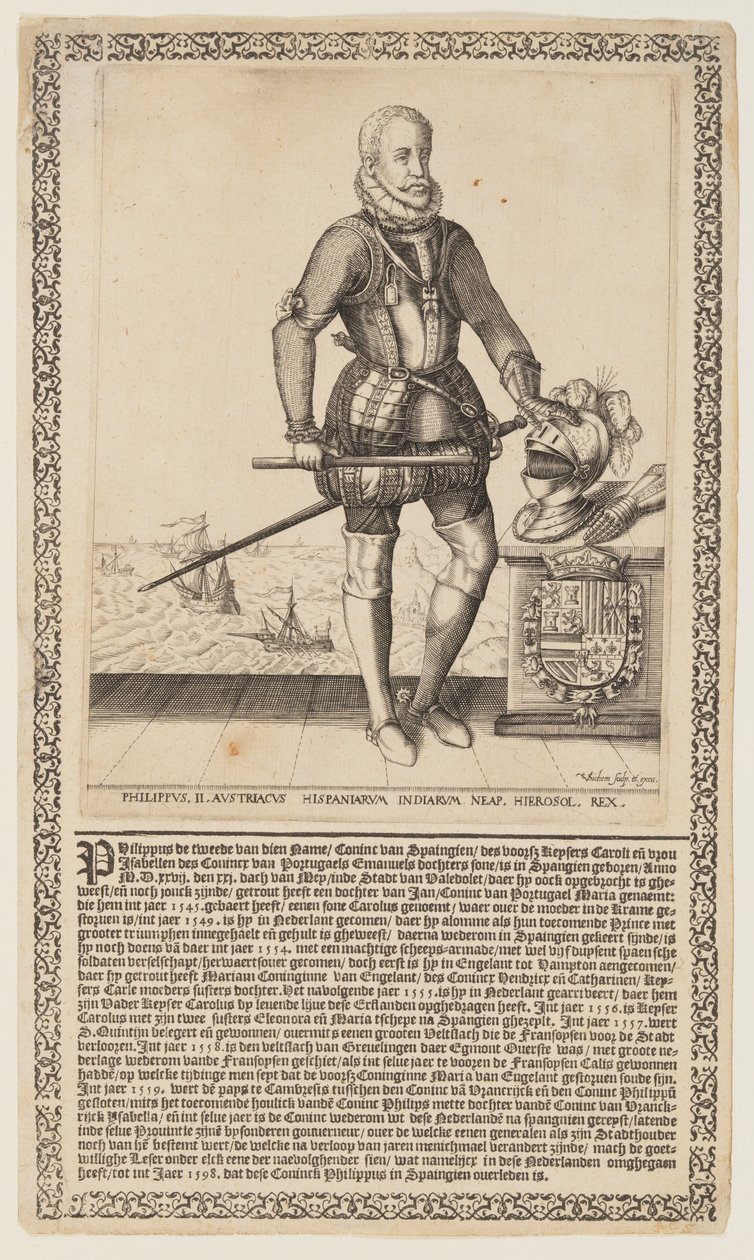 Filips II, koning van Spanje door Christoffel van Sichem I