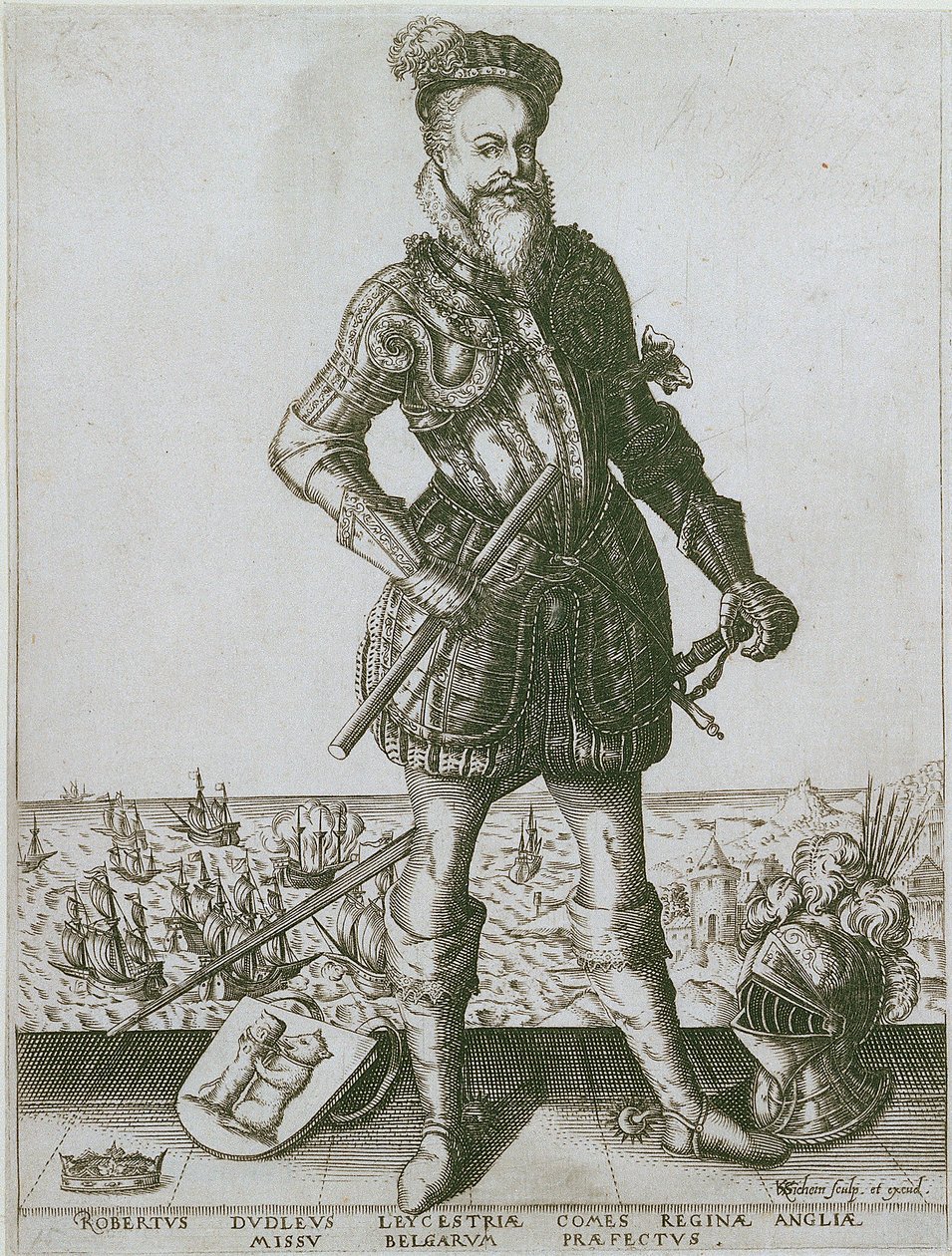 Robert Dudley door Christoffel van the Elder Sichem