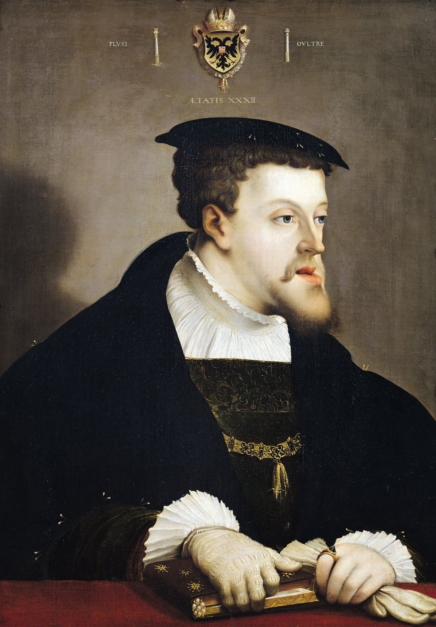 Karel V (1500-58) Heilige Roomse Keizer door Christoph Amberger