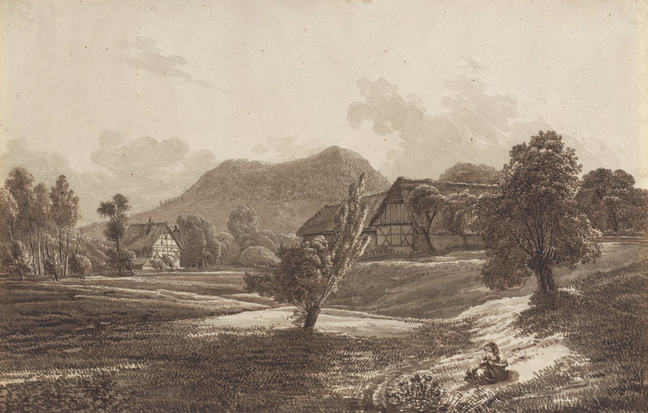 Lusatiaans Landschap met de Landeskrone Berg door Christoph Nathe