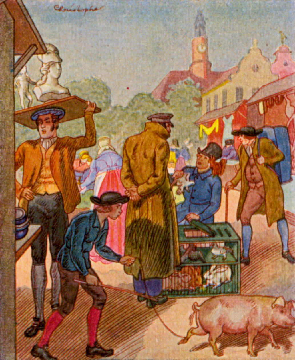 Wochenmarkt door Christophe (1856 1945)