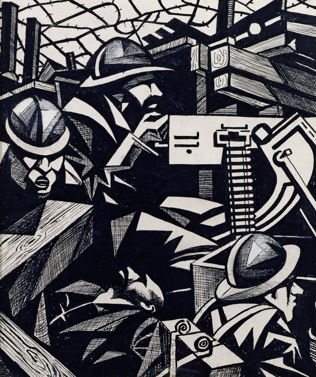 La Mitrailleuse door Christopher Richard Wynne Nevinson