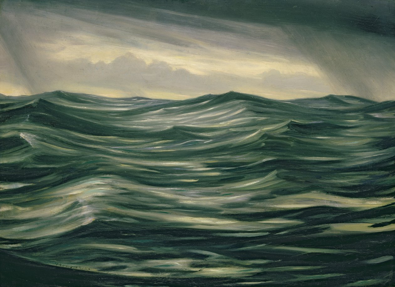 De zee door Christopher Richard Wynne Nevinson