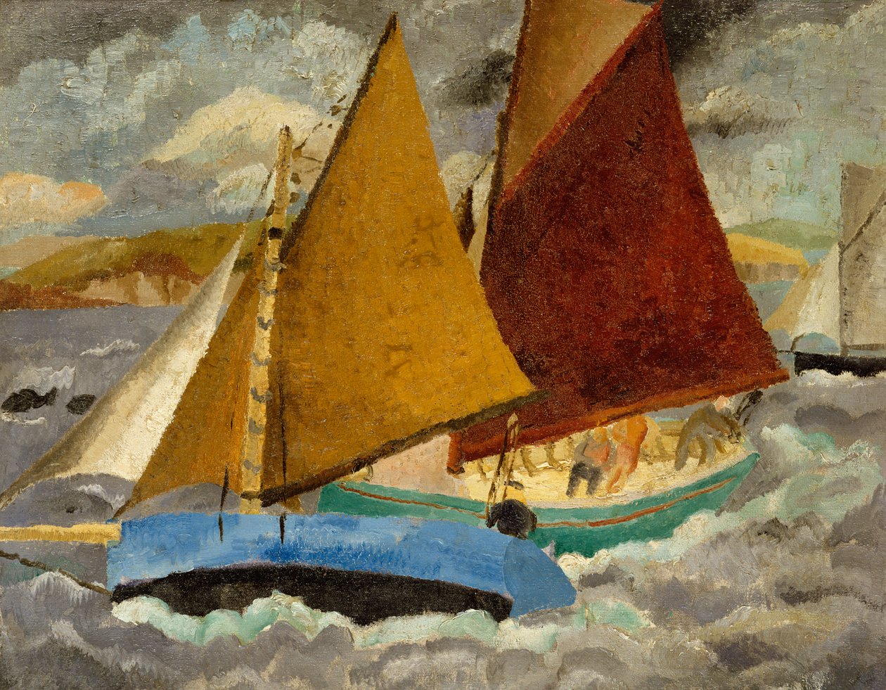 Jachtrace bij Portscato, Cornwall door Christopher Wood