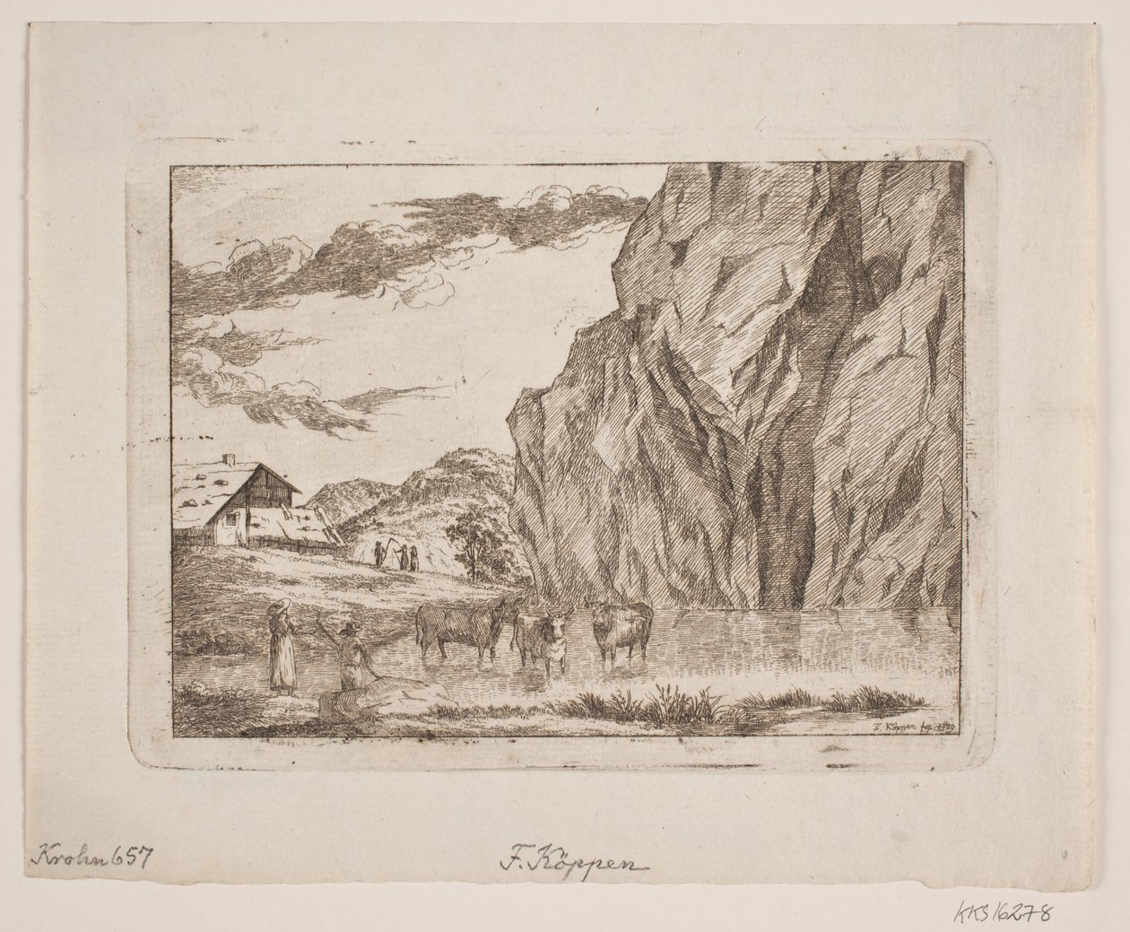 Berglandschap door Christopher Friederich Köppen