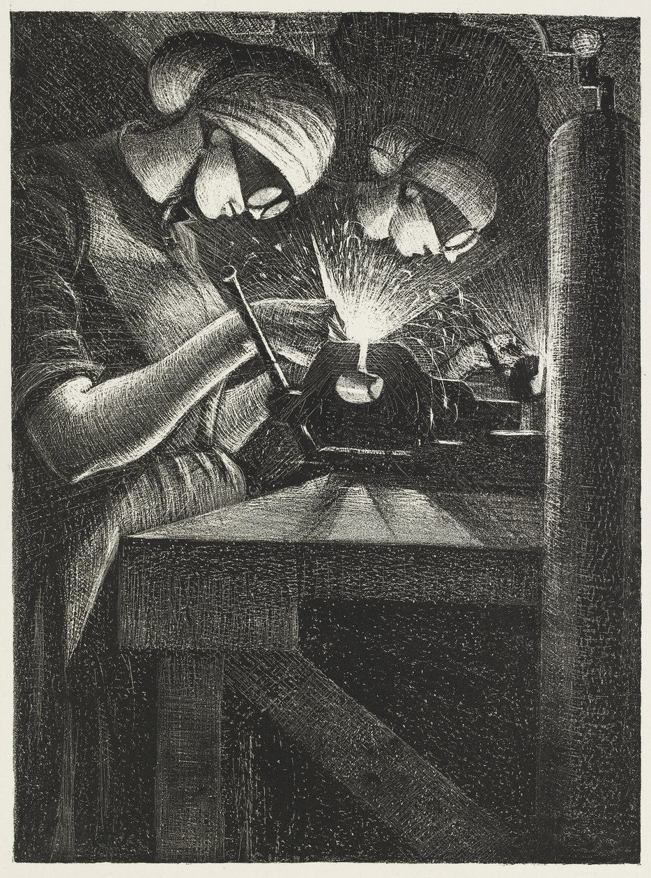 Acetyleen Lassers door Christopher Richard Wynne Nevinson
