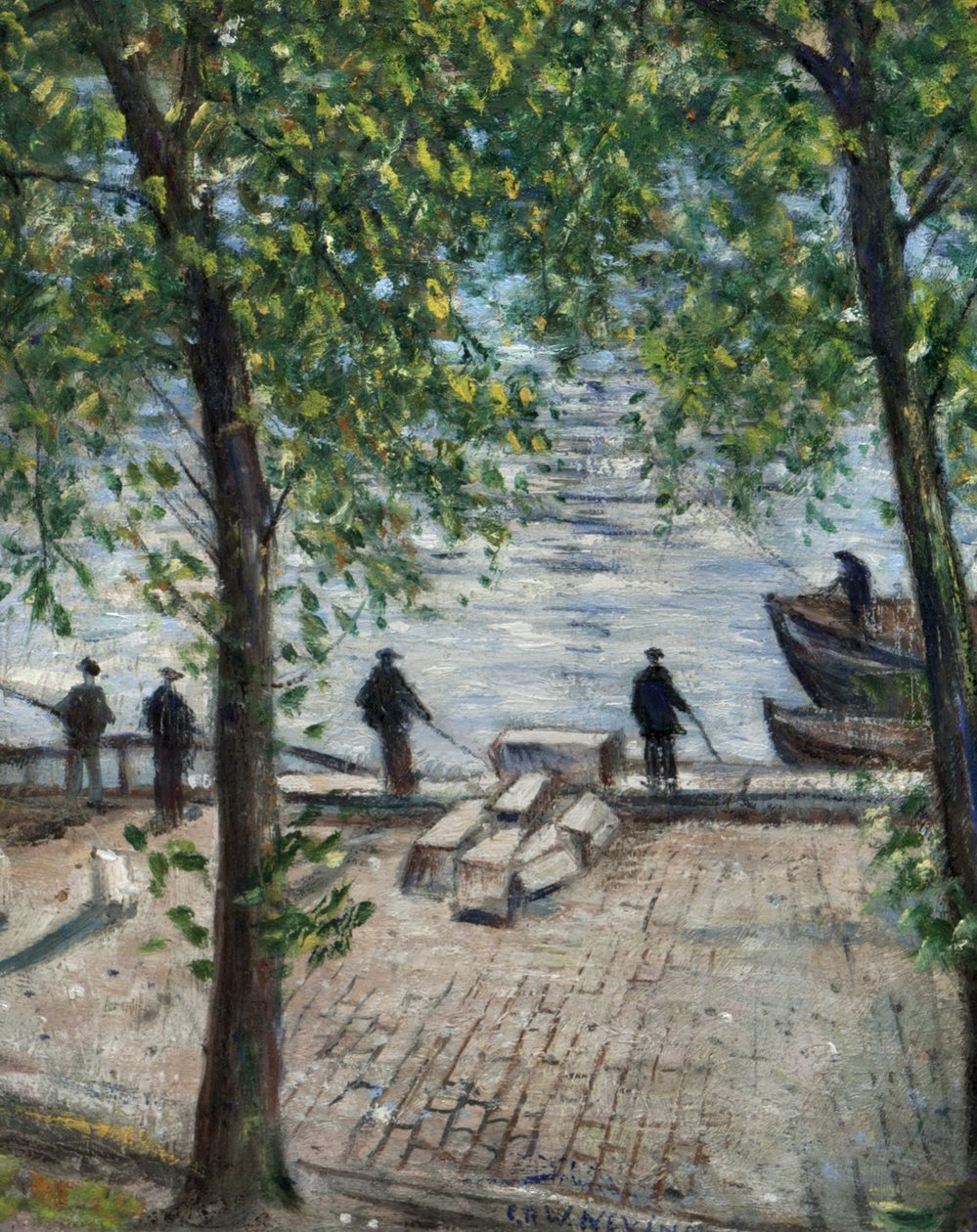 Vissers op de Seine, 1939 door Christopher Richard Wynne Nevinson