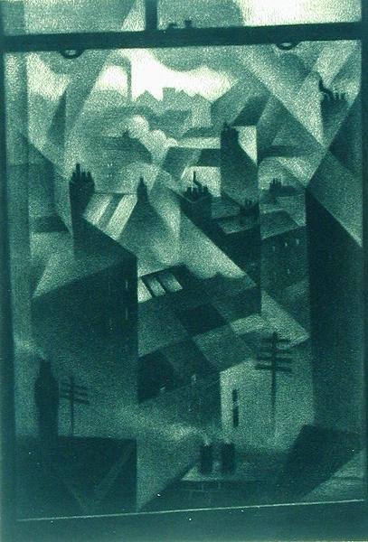 Vanuit een Kantoorraam door Christopher Richard Wynne Nevinson
