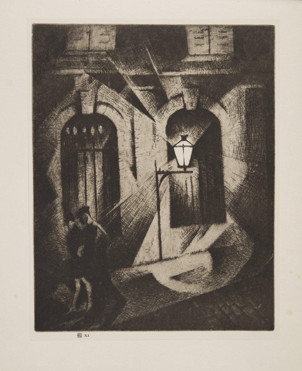 Sinister Parijs Nacht, uitgegeven 1929 door Christopher Richard Wynne Nevinson
