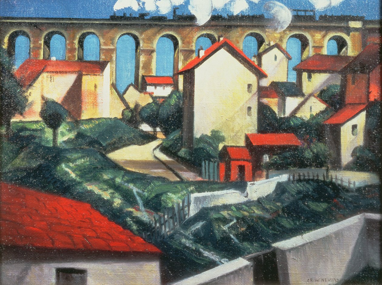 Het Viaduct door Christopher Richard Wynne Nevinson