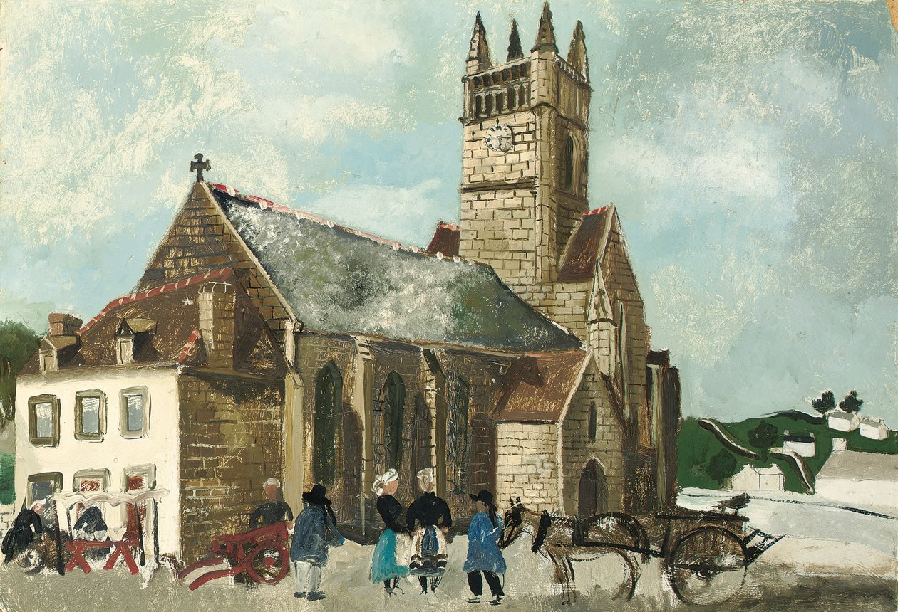 Kerk en Markt, Bretagne door Christopher Wood