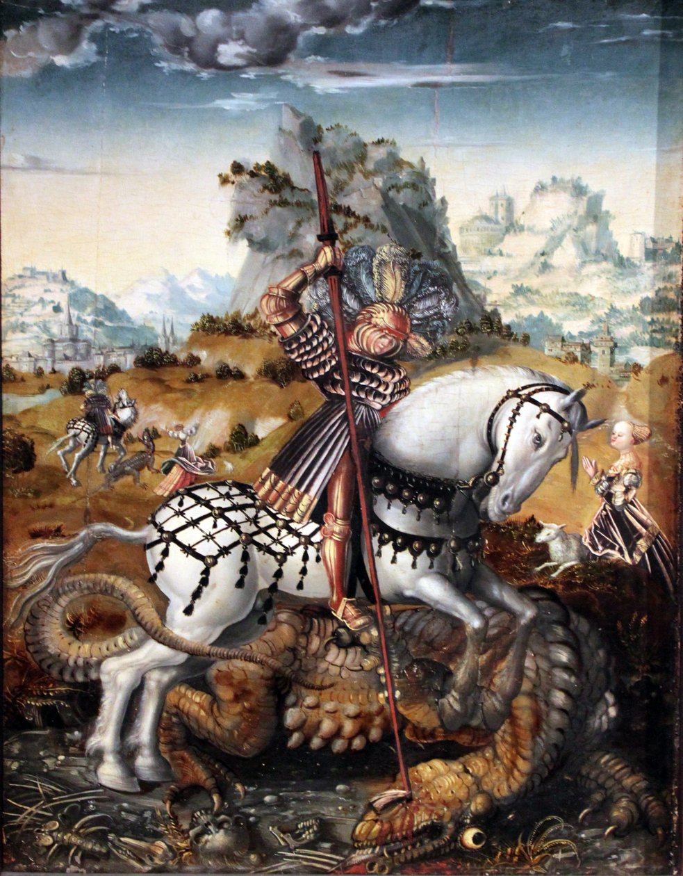 Sint Joris te paard door workshop of Lucas Cranach the Elder