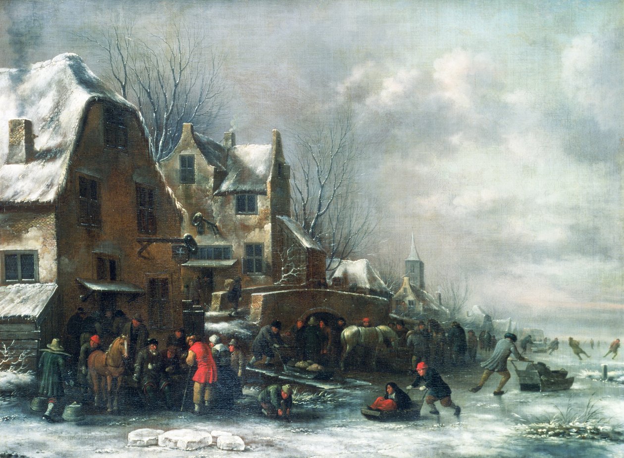 Een winterlandschap door Claes Molenaer