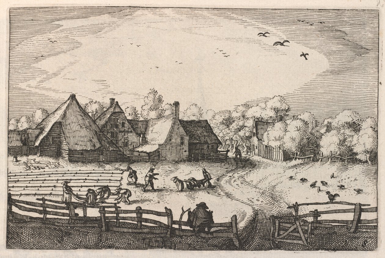 Blekerye aededuyne gelegen (Boerderijen en Bleekvelden) door Claes Jansz Visscher