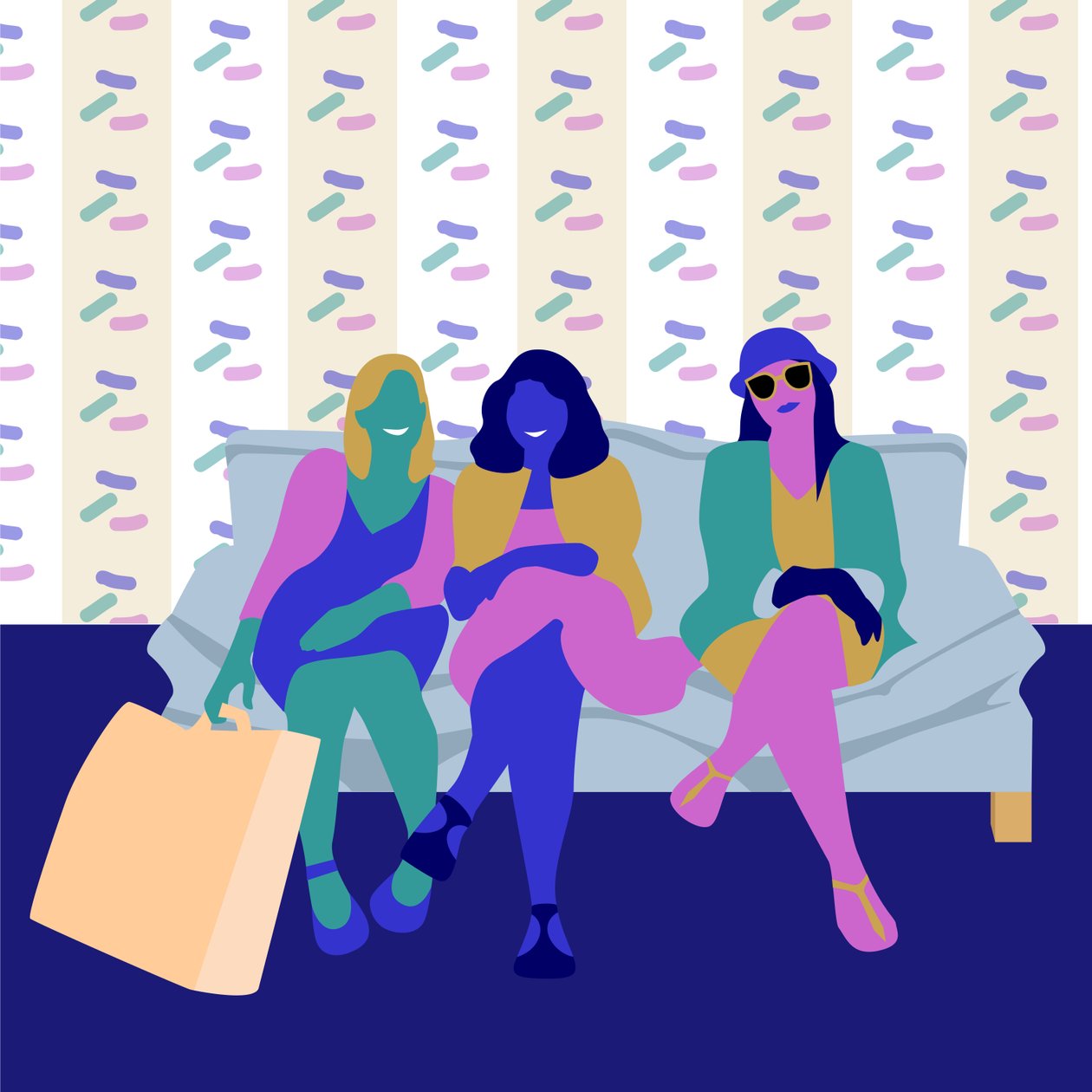 Blije Shoppers door Claire Huntley