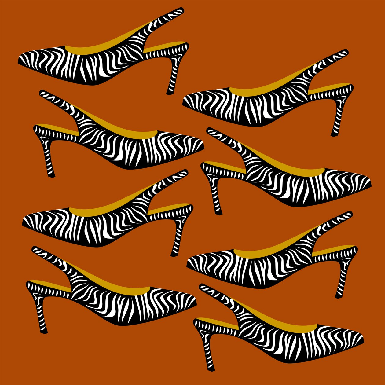Zebra Slingbacks door Claire Huntley