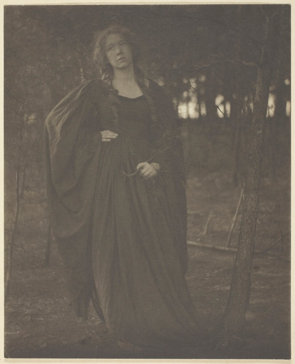Zonder Titel [vrouw in het bos], 1901-05 door Clarence H White