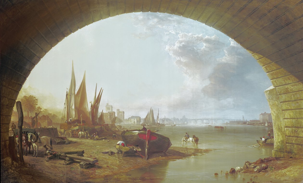 Oude Vauxhall-brug, Londen door Clarkson Frederick Stanfield