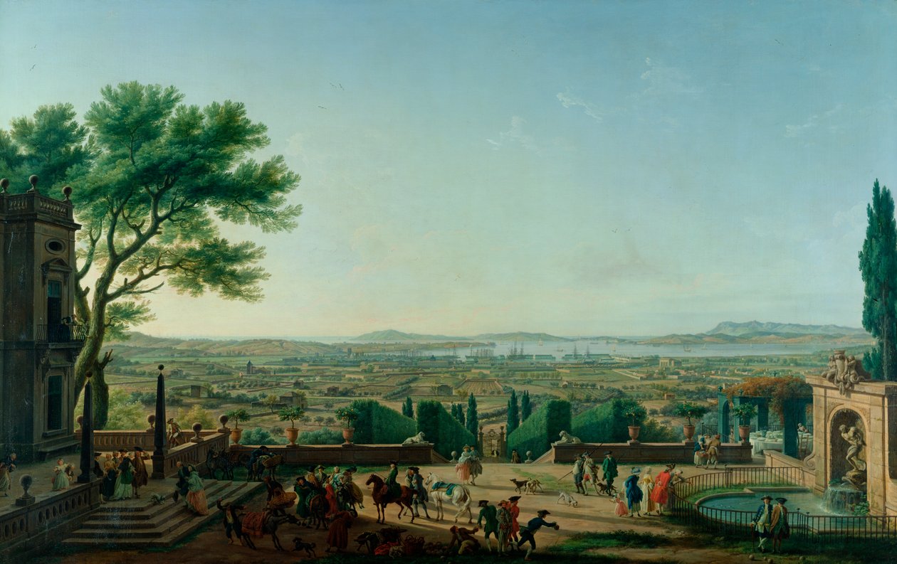 Stad en haven van Toulon, 1756 door Claude Joseph Vernet