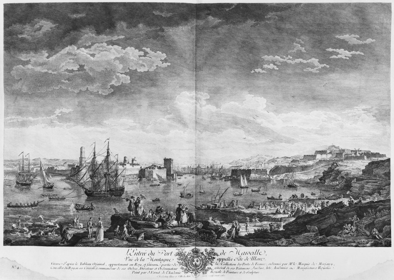 Ingang van de Haven van Marseille, gezien vanaf de berg genaamd Tete de More, serie 