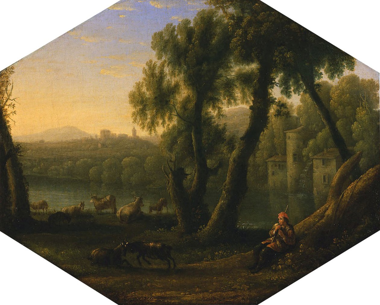 Italiaans Landschap, c.1636 door Claude Lorrain
