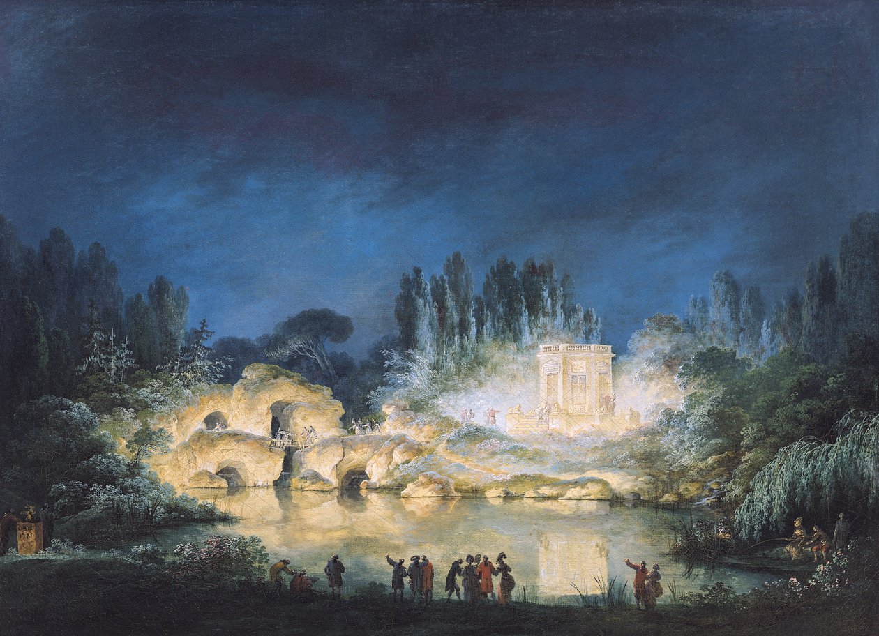 Verlichting van de Belvedere in het Petit-Trianon, 1781 door Claude Louis Chatelet