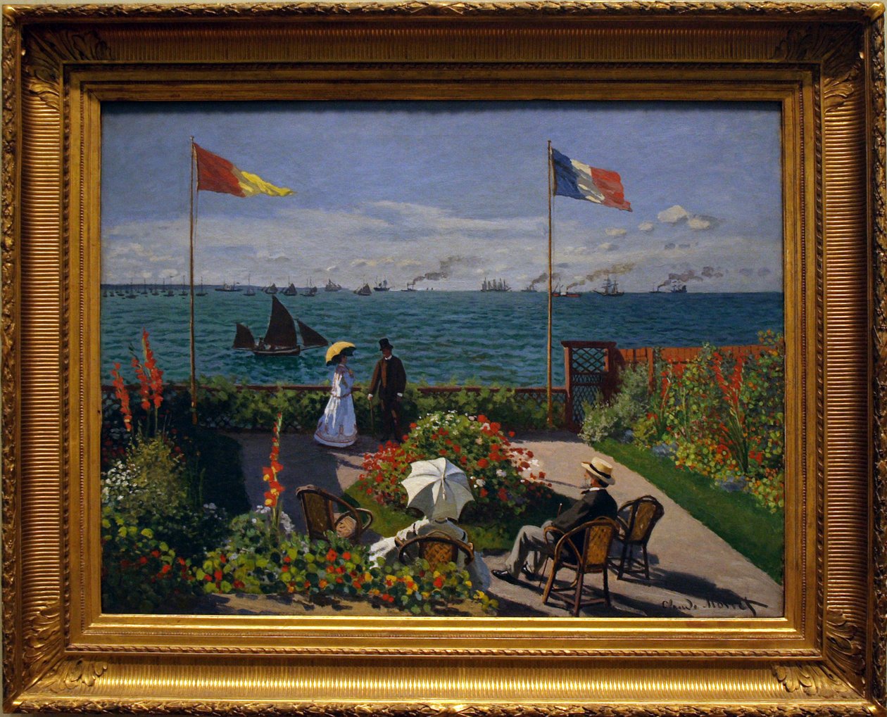 Tuin in Sainte-Adresse door Claude Monet