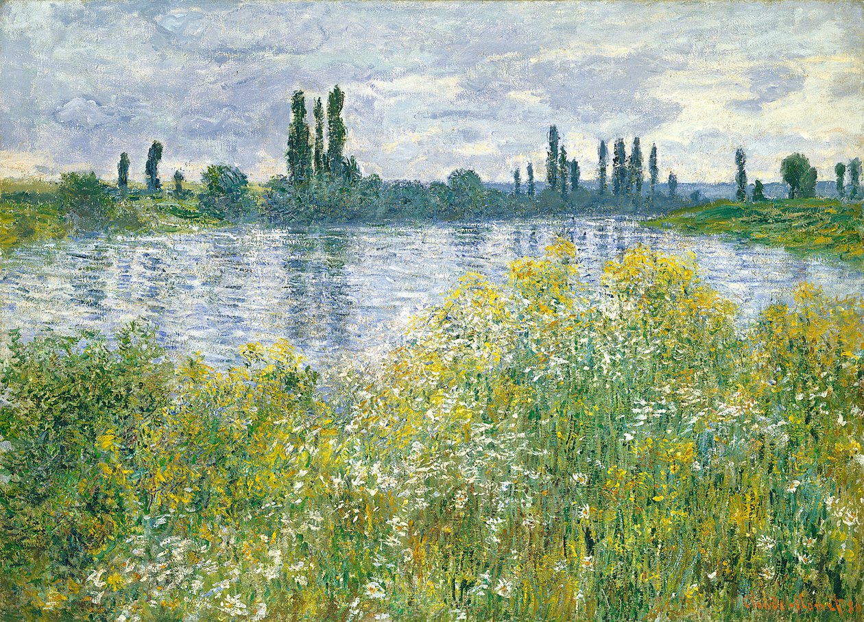Oevers van de Seine, Vetheuil, 1880 door Claude Monet