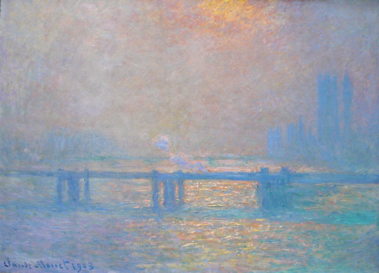 Charing Cross Bridge, de Theems door Claude Monet
