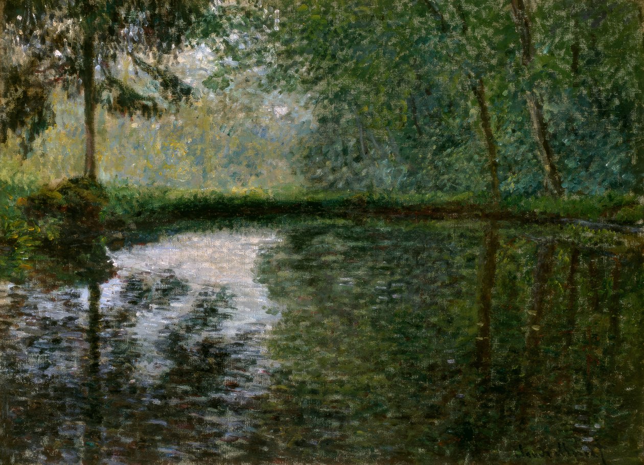 Hoek van de vijver in Montgeron door Claude Monet