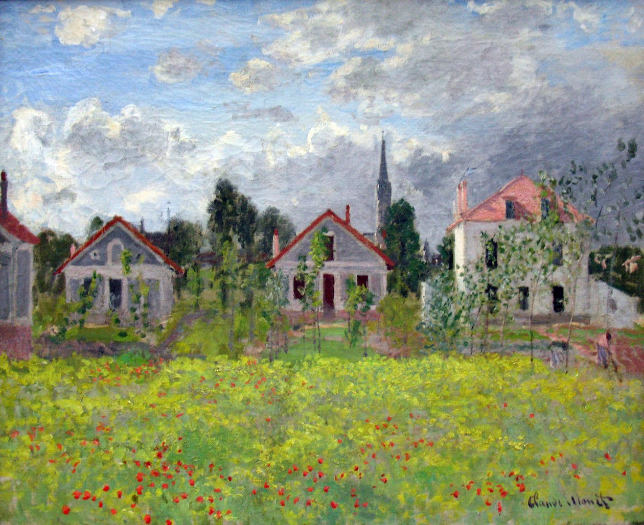 Huizen in Argenteuil door Claude Monet