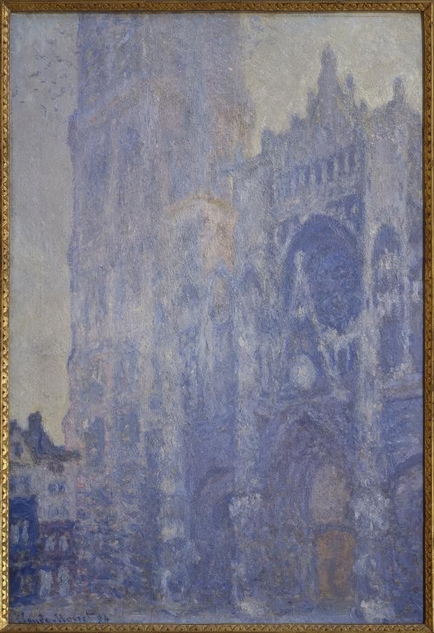 De kathedraal van Rouen. Het portaal en de Saint-Romain toren door Claude Monet