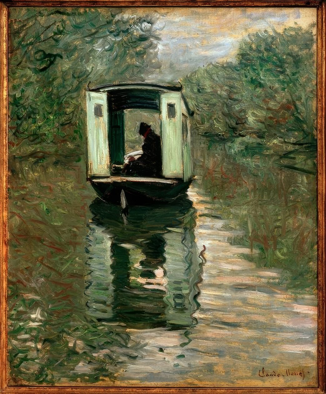 Het bootatelier door Claude Monet