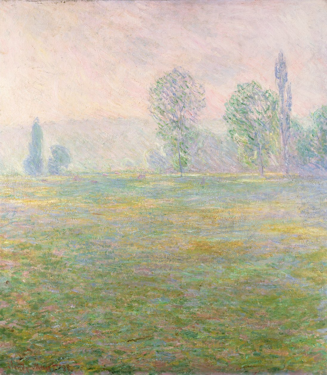 Weiden in Giverny, 1888 door Claude Monet