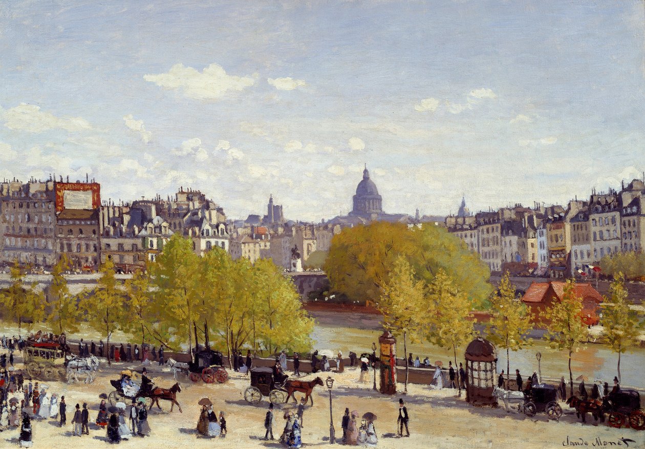Kade van het Louvre door Claude Monet