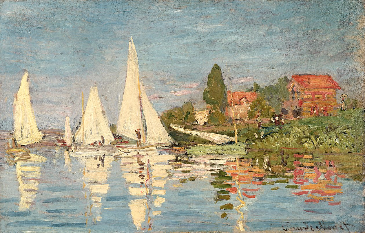 Regatta bij Argenteuil, ca. 1872 door Claude Monet