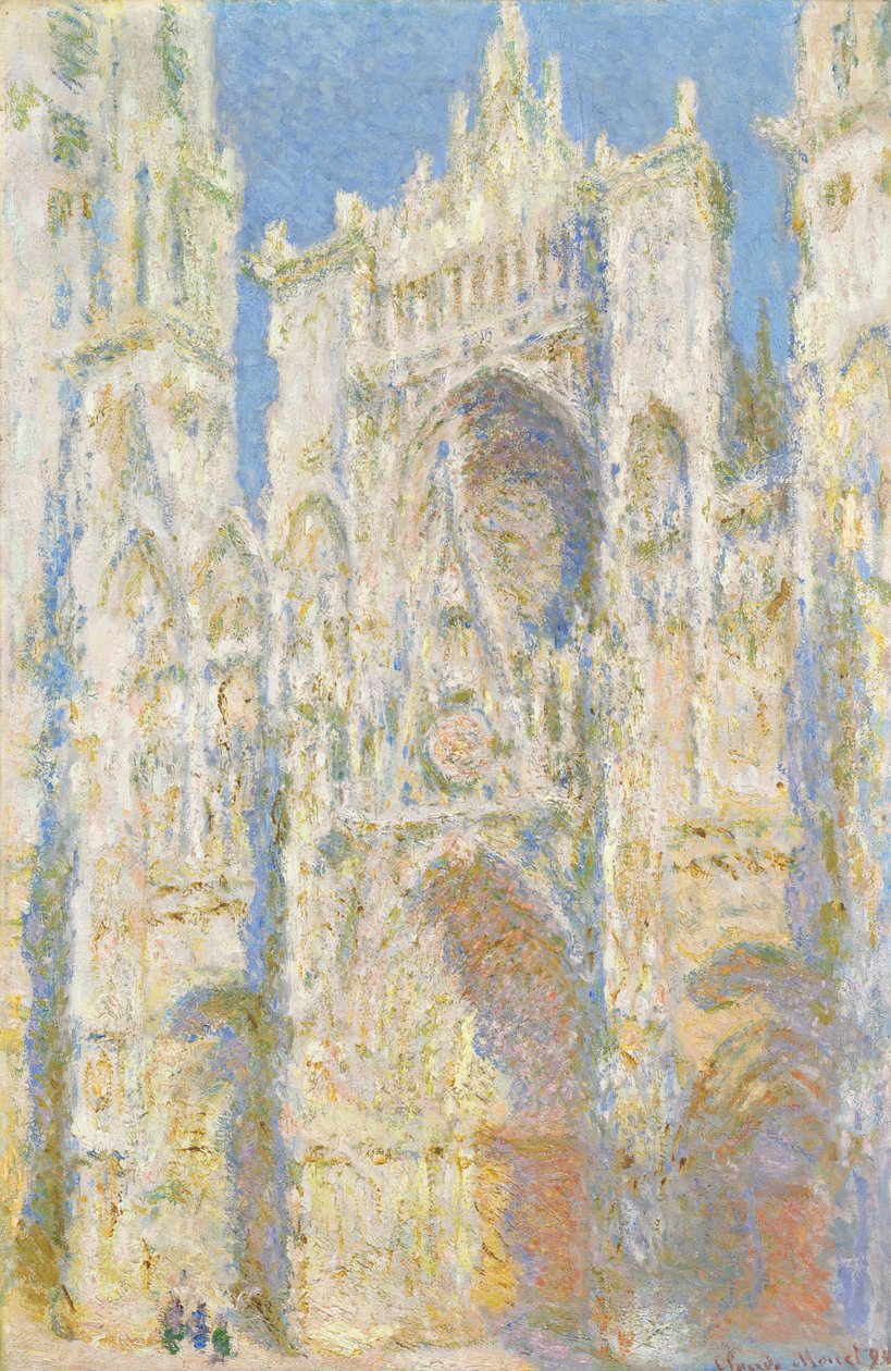 Rouen Kathedraal, West Façade, Zonlicht door Claude Monet