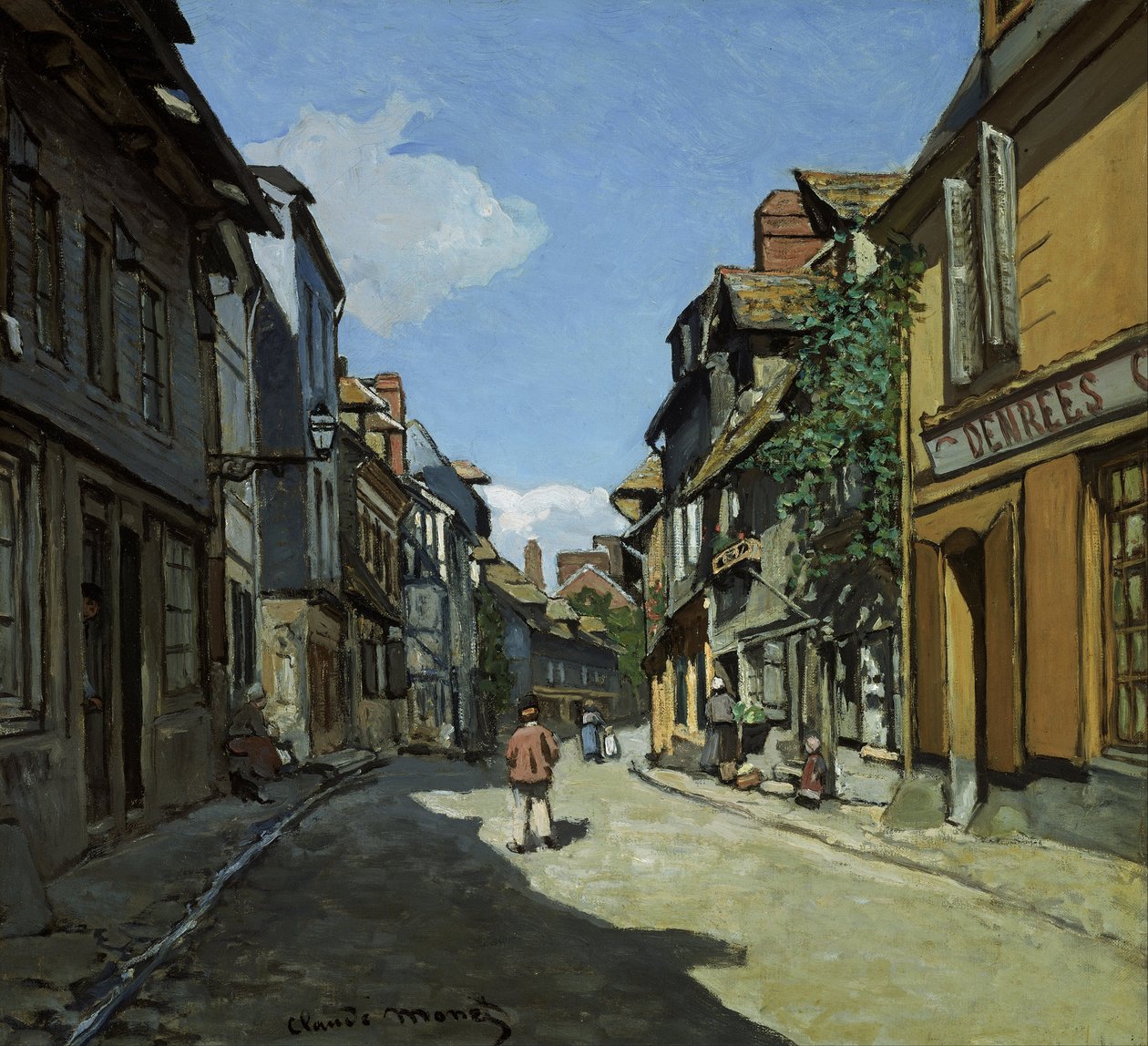 Rue de la Bavole, Honfleur door Claude Monet