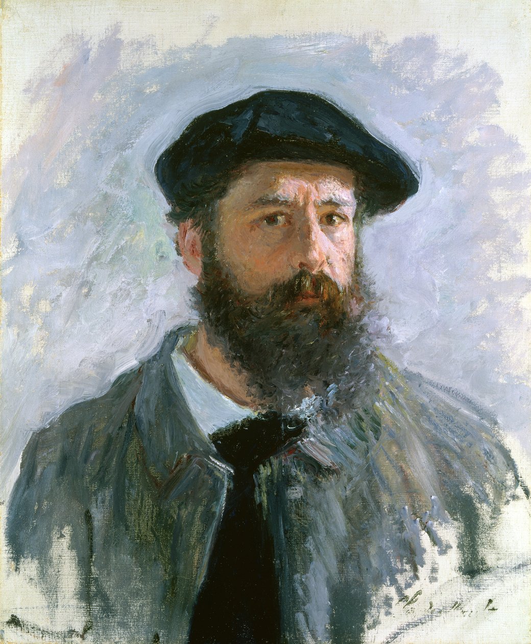 Zelfportret met een Baret, 1886 door Claude Monet