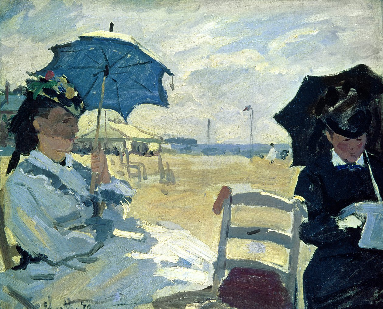 Het strand van Trouville, 1870 door Claude Monet