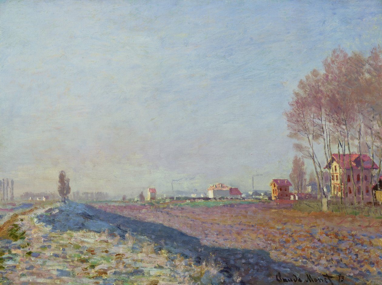 De Vlakte van Colombes, Witte Vorst, 1873 door Claude Monet