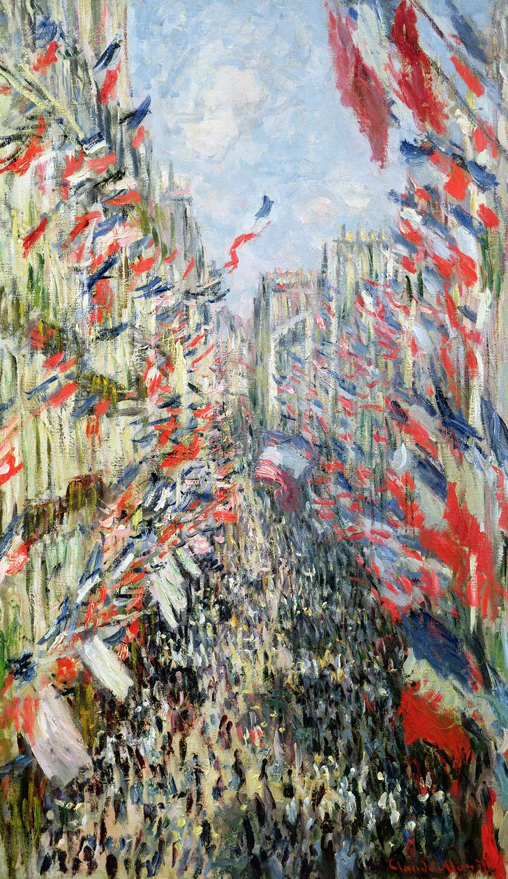 De Rue Montorgueil, Parijs, Viering van 30 juni 1878 door Claude Monet