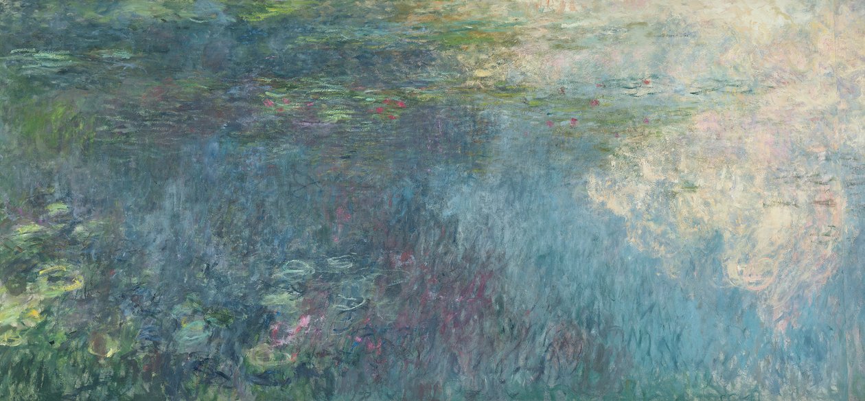 De Waterlelies - De Wolken (rechterkant) door Claude Monet