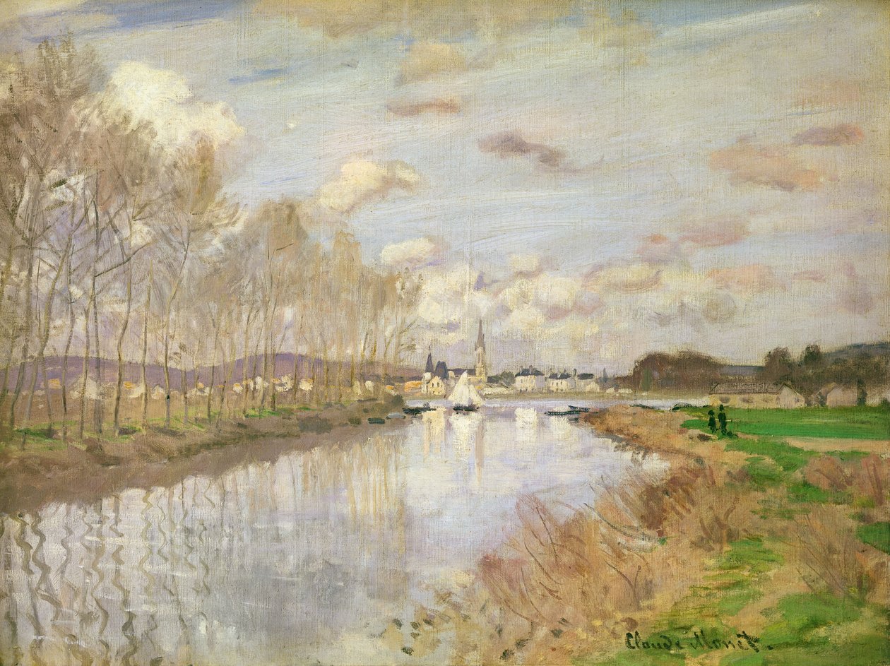 Het jacht bij Argenteuil, 1875 door Claude Monet