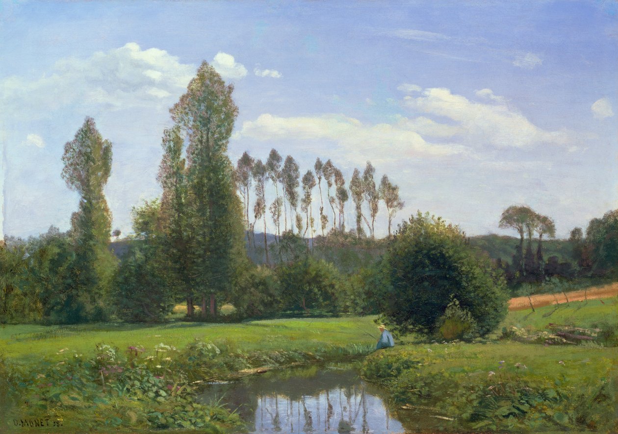 Uitzicht op Rouelles door Claude Monet